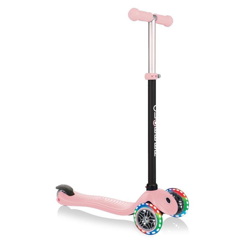 Trotineta Globber Go-Up Sporty, 3 in 1, cu lumini, culoare roz pastel