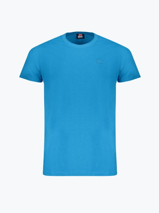 Tricou barbati cu decolteu la baza gatului din bumbac, Albastru