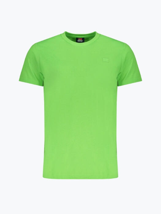 Tricou barbati cu decolteu la baza gatului din bumbac, Verde