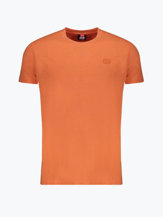 Tricou barbati cu decolteu la baza gatului din bumbac, Portocaliu
