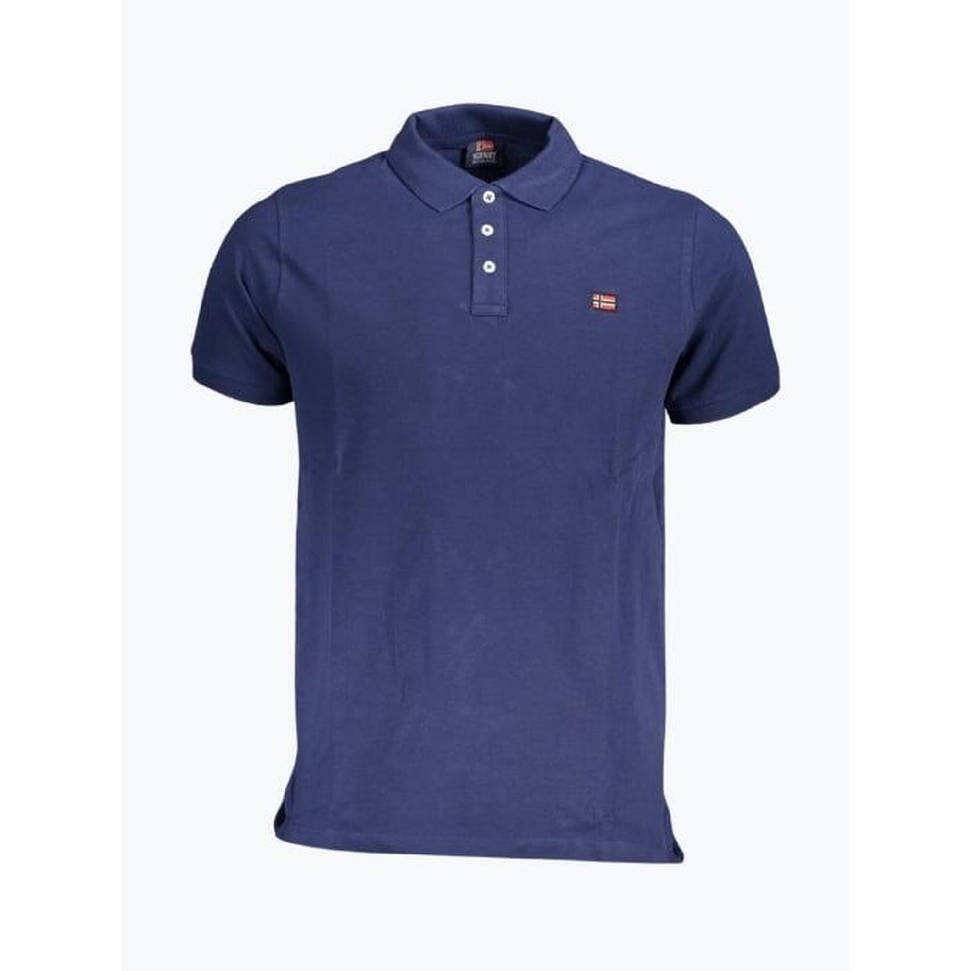 Tricou polo barbati cu logo, din bumbac, Bleumarin