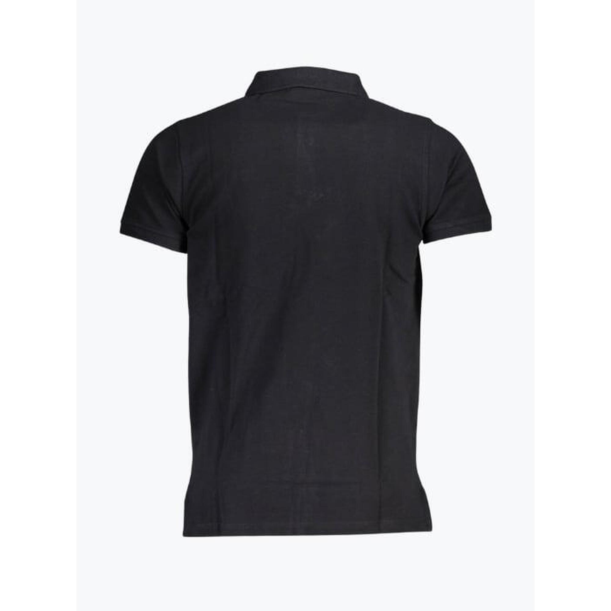 Tricou polo barbati cu logo, din bumbac, Negru