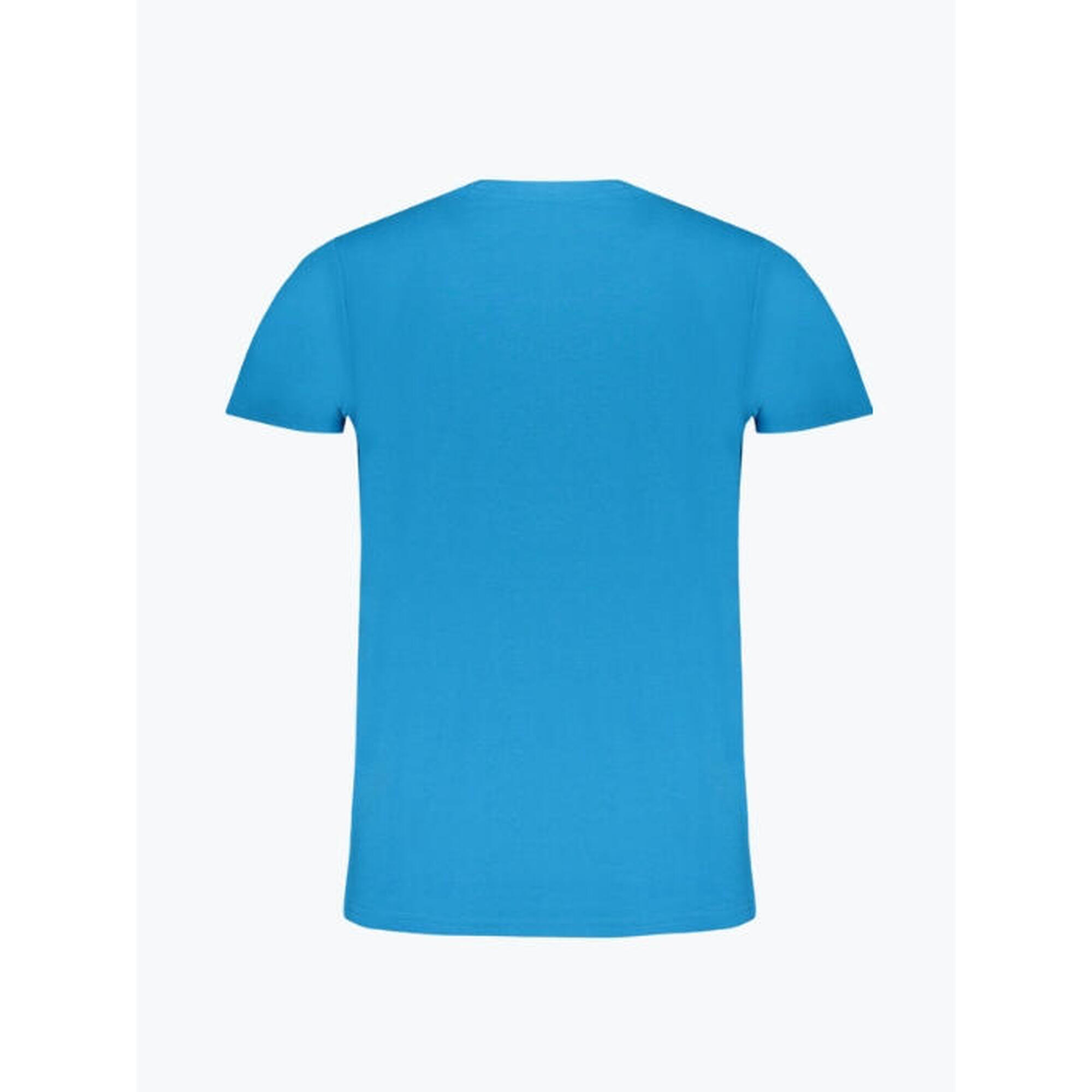 Tricou barbati cu decolteu la baza gatului din bumbac, Albastru