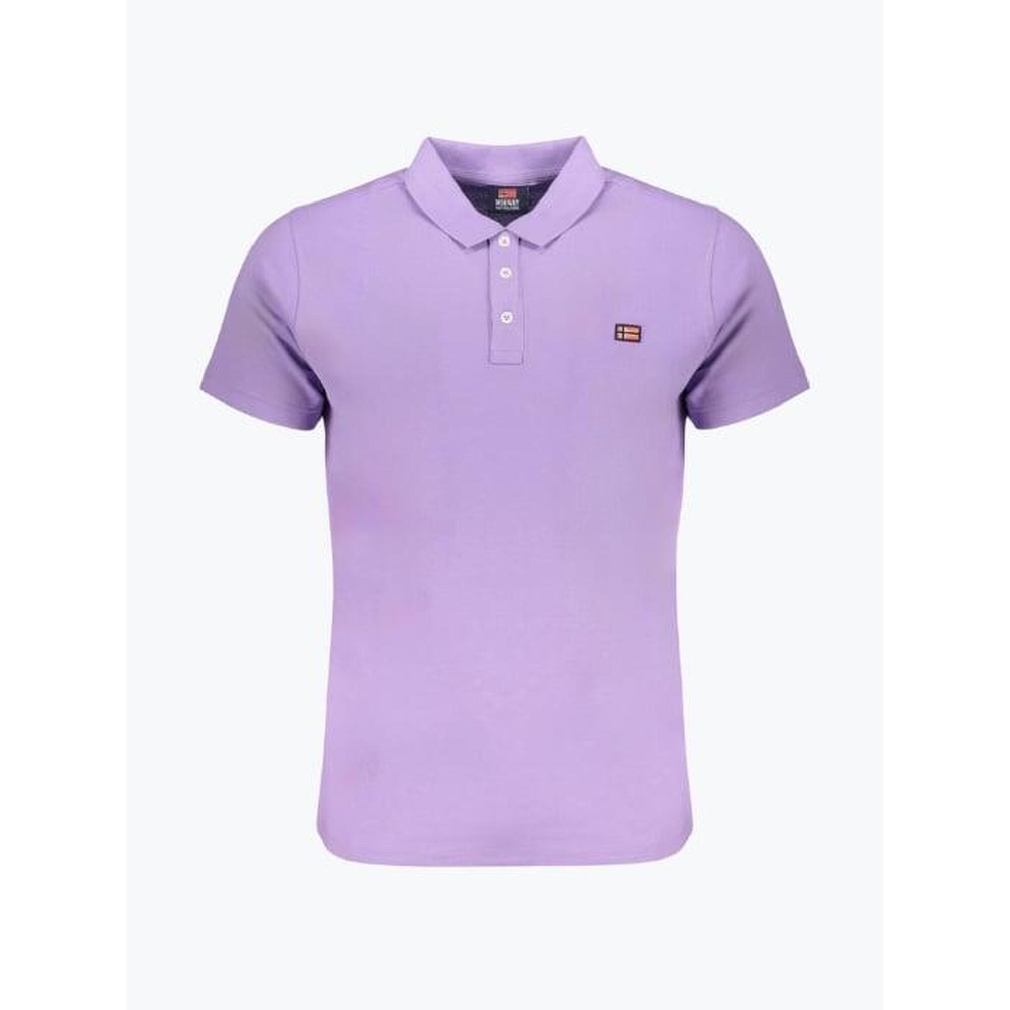 Tricou polo barbati cu logo, din bumbac, Mov