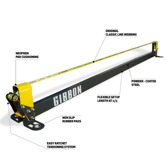 GIBBON Slackline SLACKRACK CLASSIC - Slacklining - Geel | Decathlon