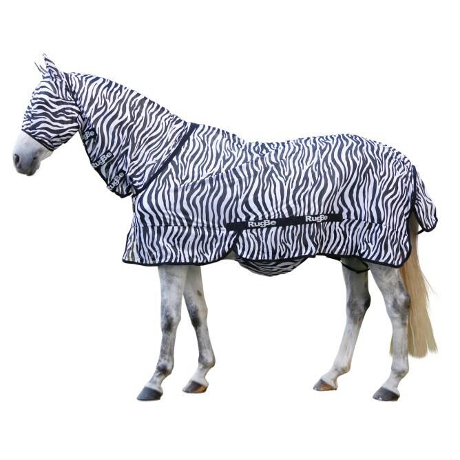 Fliegendecke mit Halsteil RugBe ZEBRA schwarz/weiss 4/5