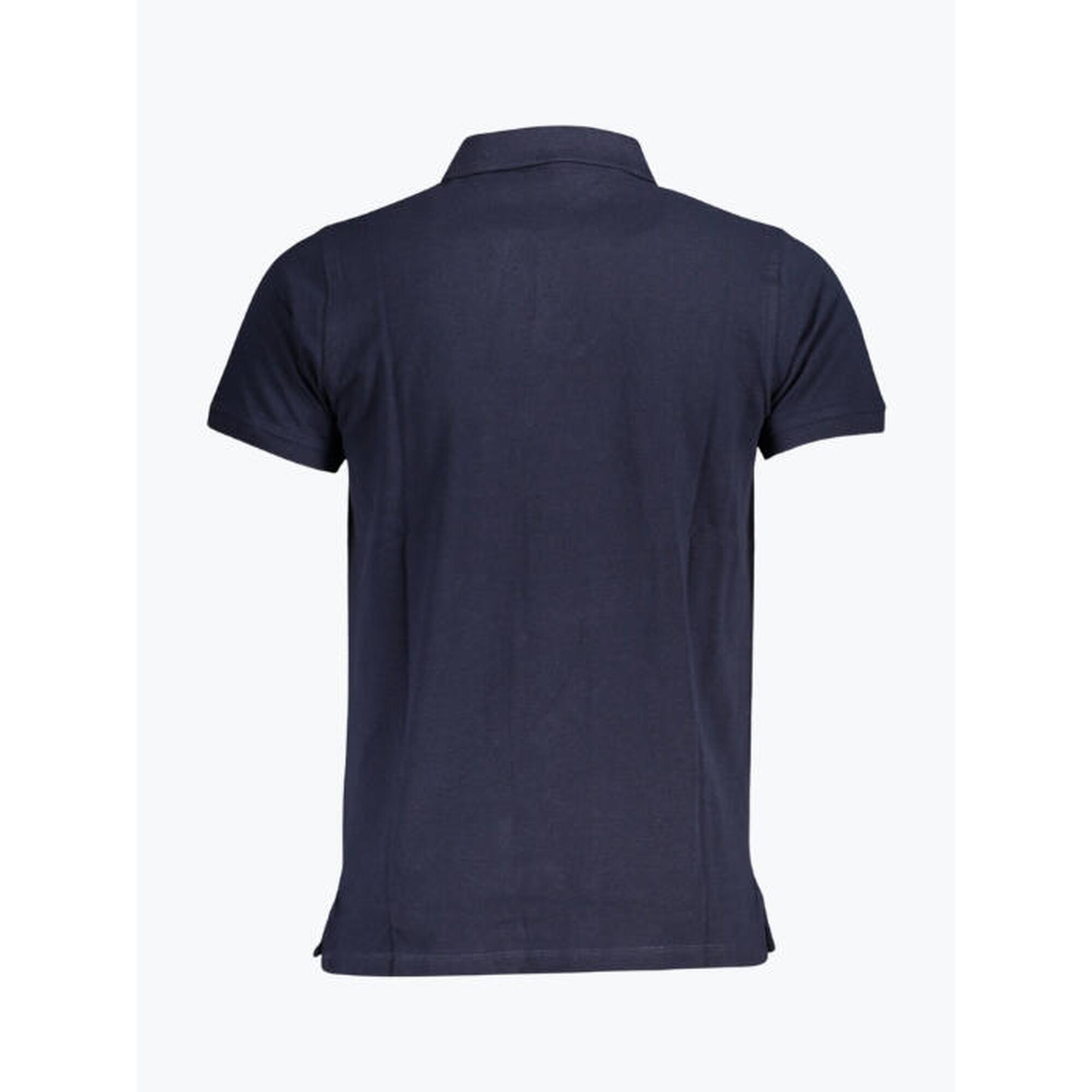 Tricou polo barbati cu logo, din bumbac, Bleumarin inchis