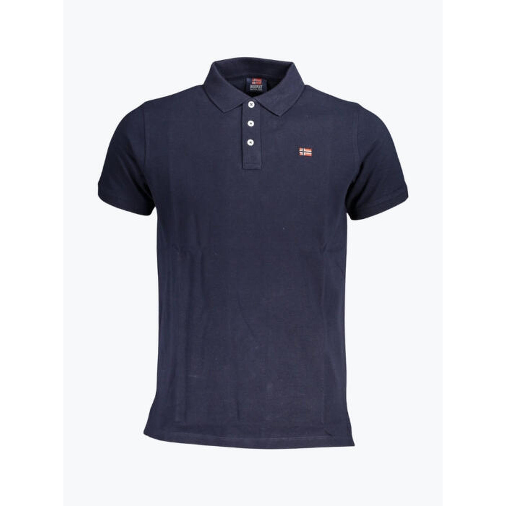 Tricou polo barbati cu logo, din bumbac, Bleumarin inchis