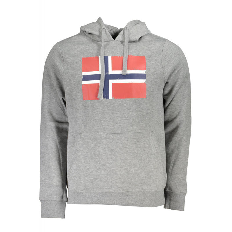 Hanorac barbati cu imprimeu cu logo, Norway, Gri, XL