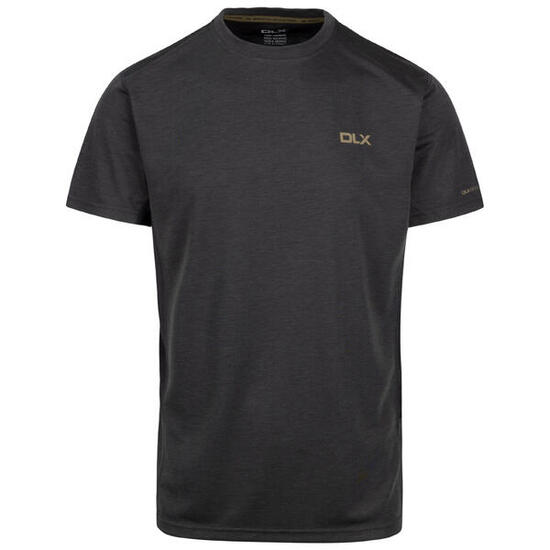 Dlx Garvey - T-shirt homme manches courtes col rond gris foncé chiné