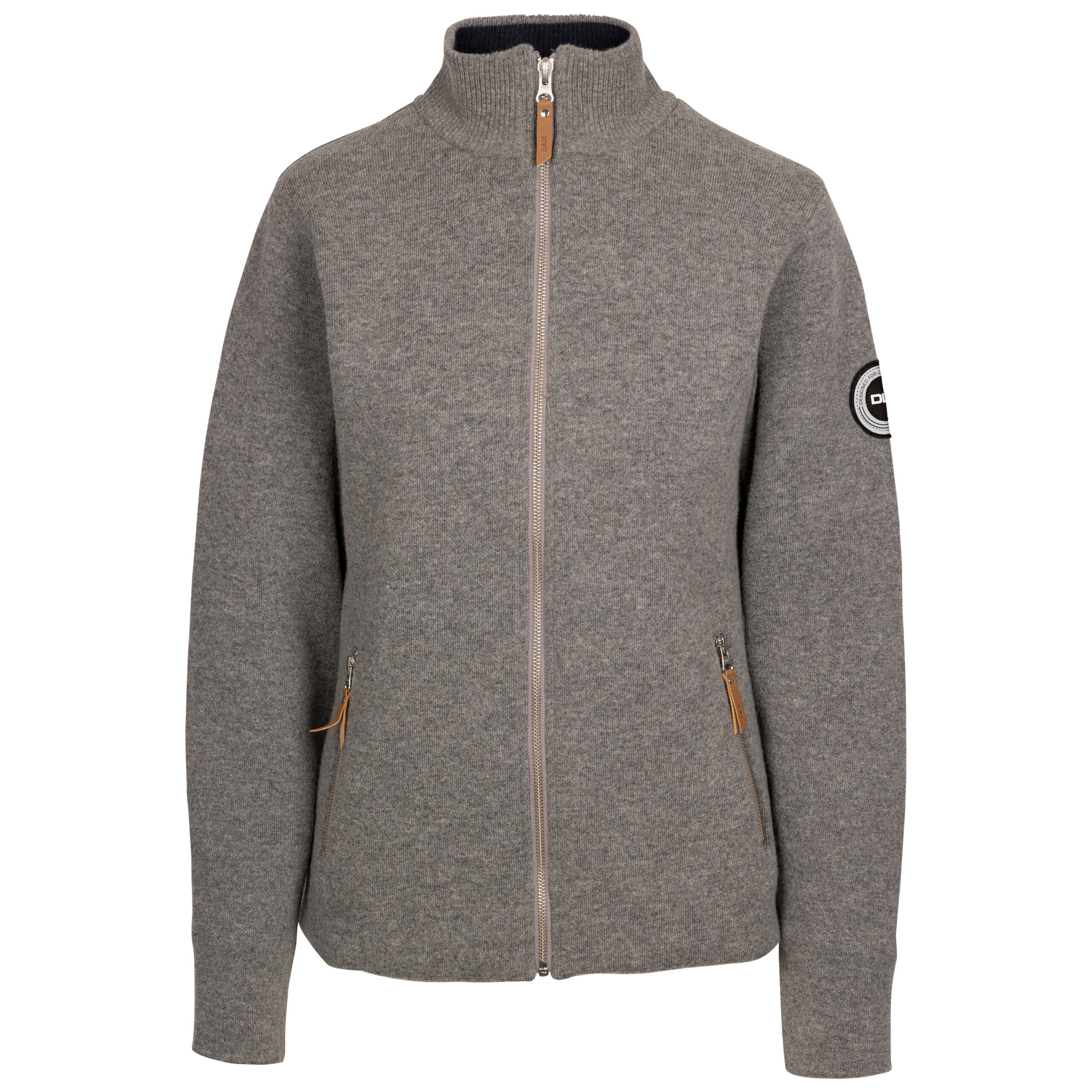 Dlx Tinahely – Damen gestrickte Freizeitjacke Grau Marl 1/2