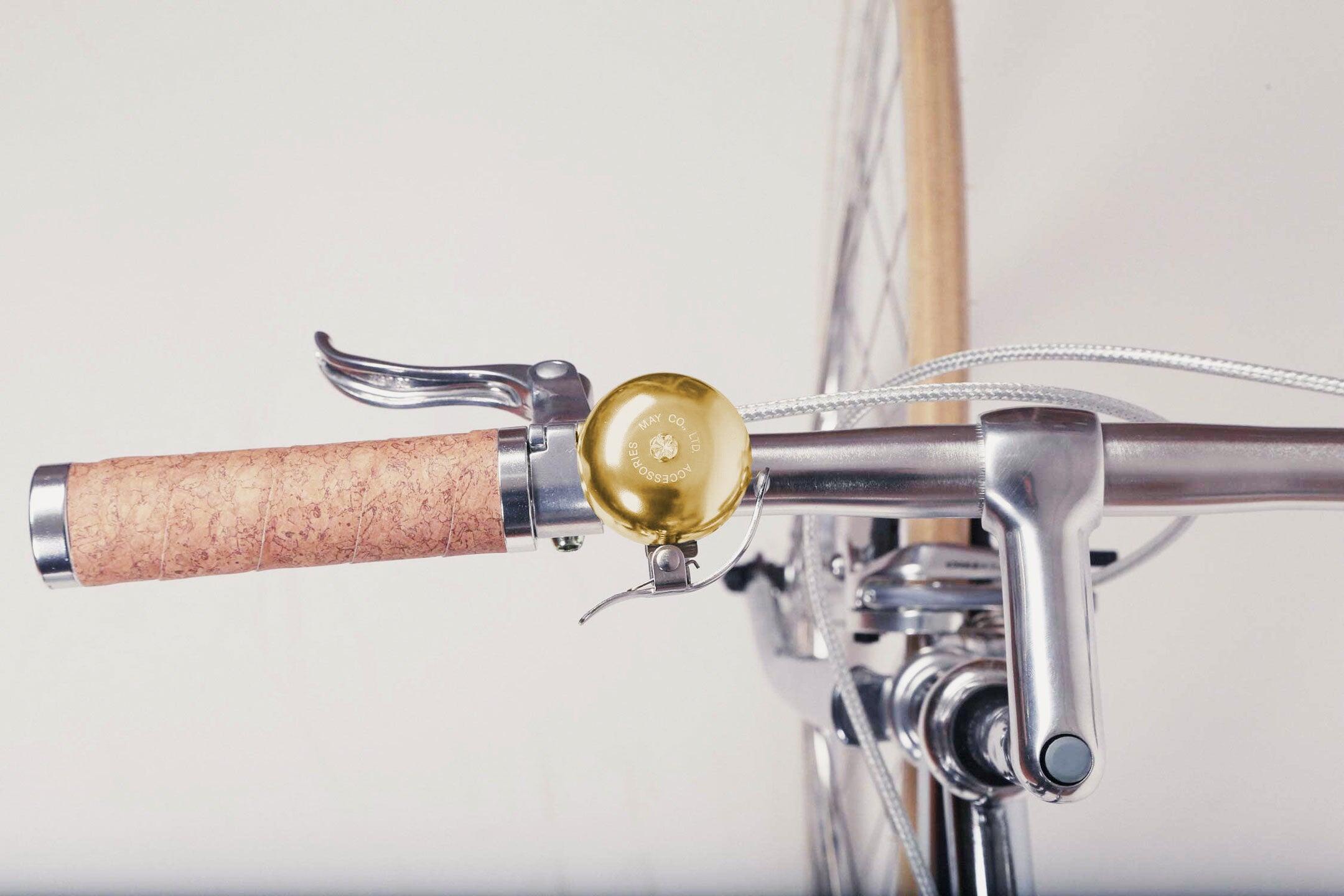 Sonnette vélo Dong Or rétro jaune montage rapide