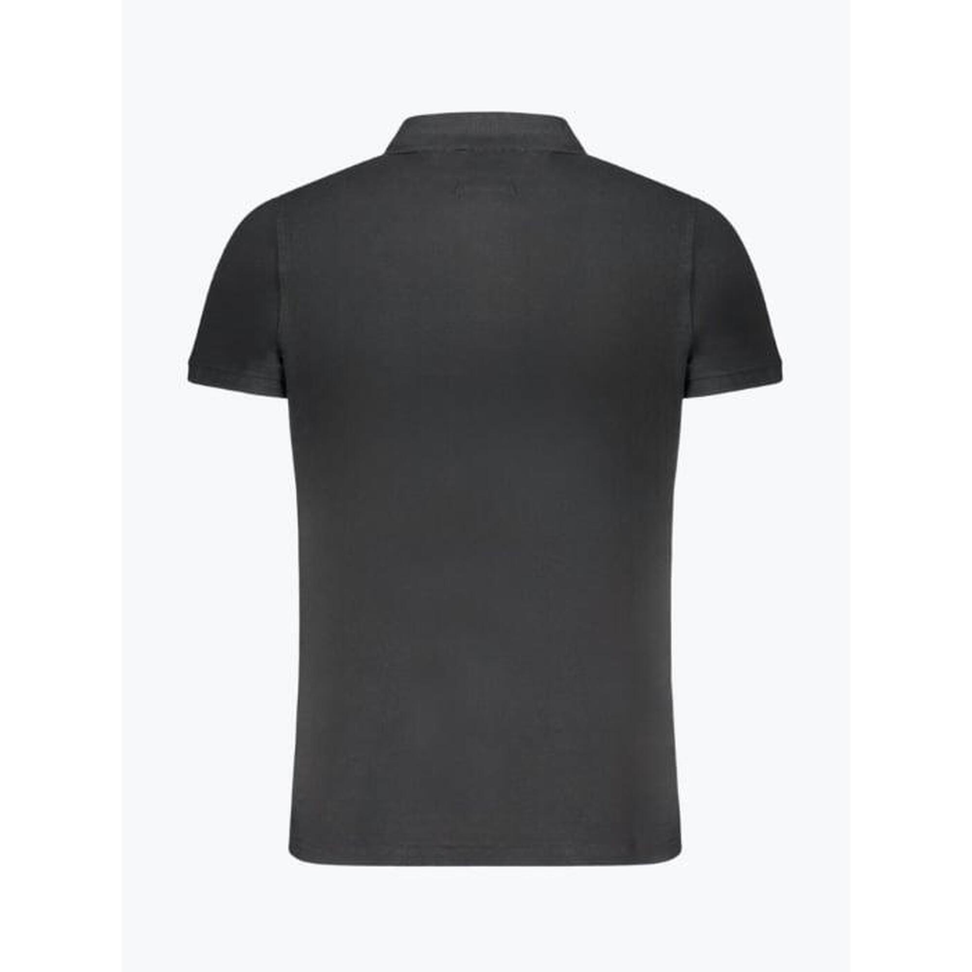 Tricou polo barbati din bumbac cu detalii contraste, Negru