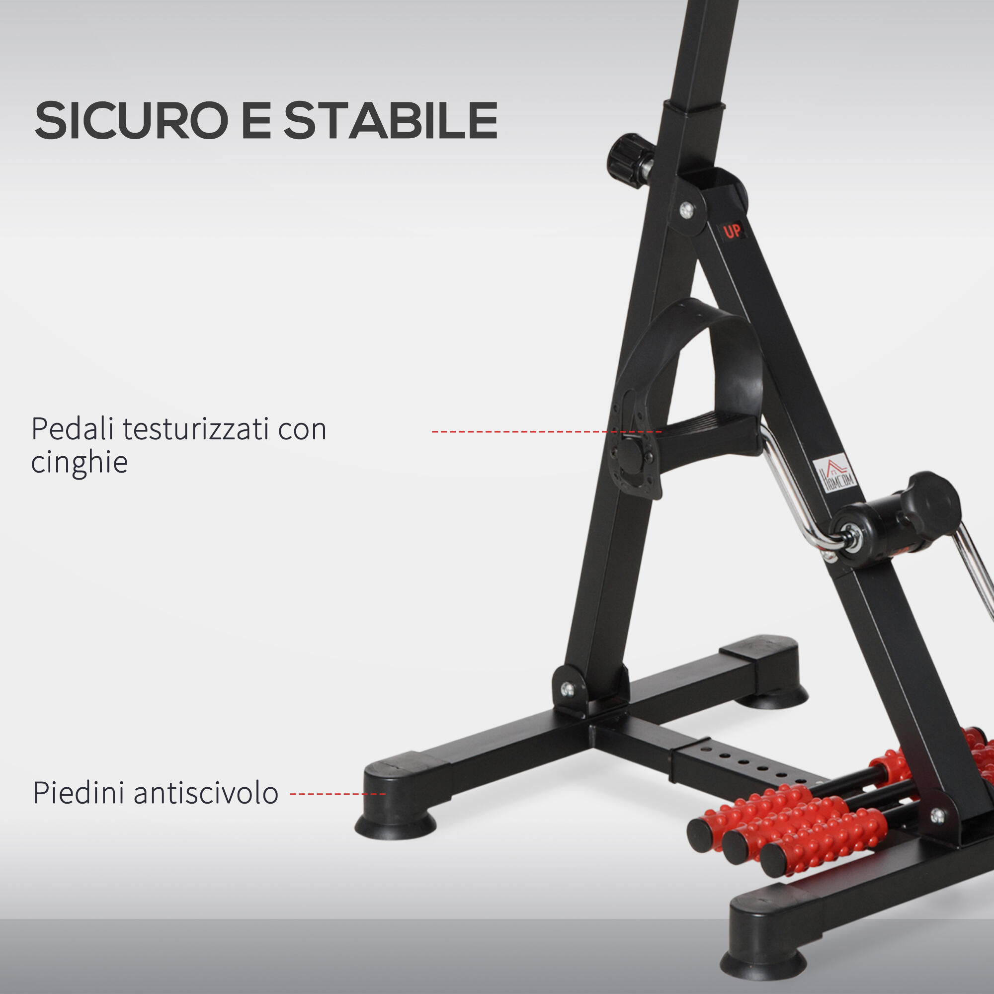 HOMCOM Pedaliera Schermo LCD Altezza e Resistenza Regolabile 7/7