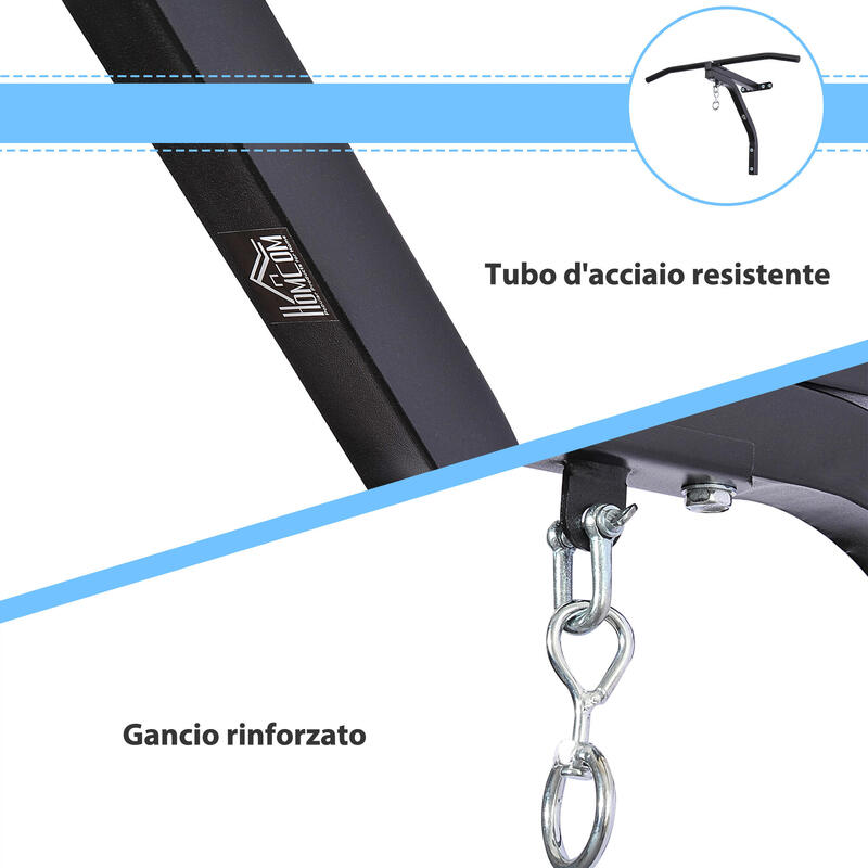 Cuier pentru sac de box HOMCOM cu montare pe perete, Bara de tractiuni