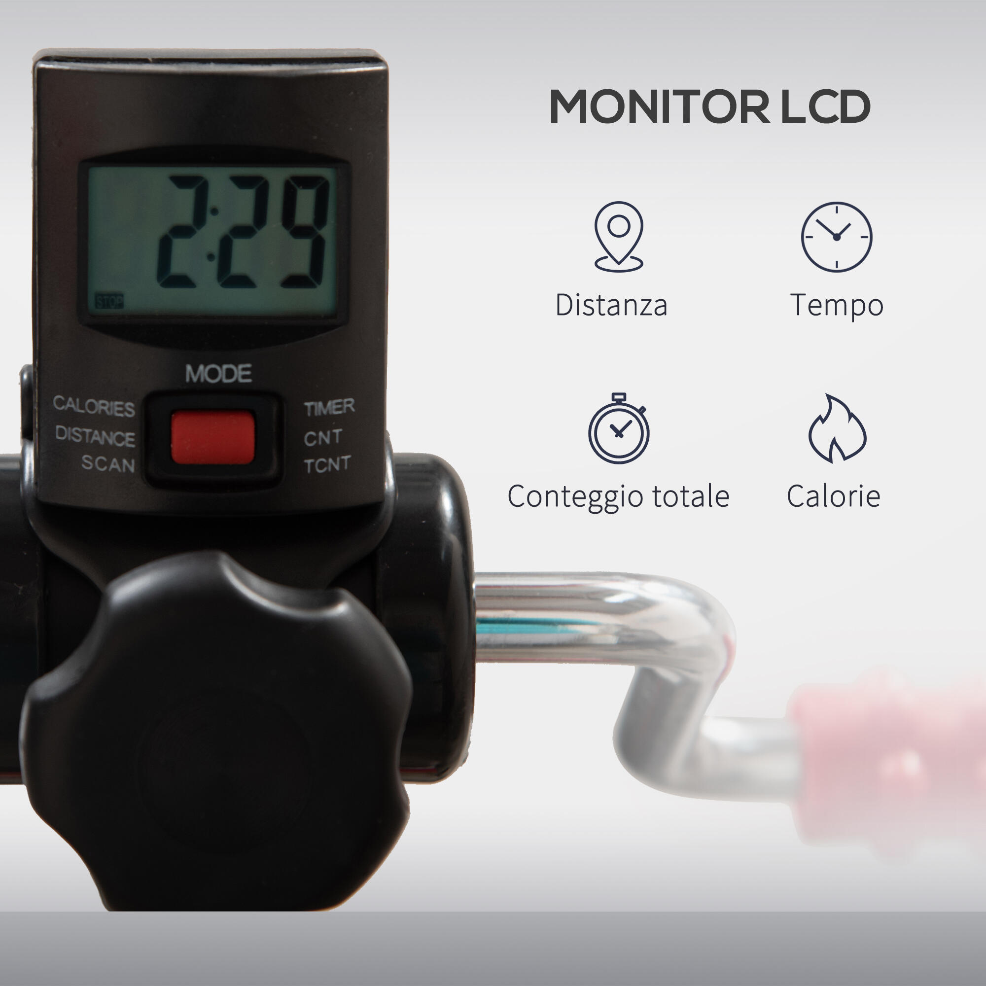HOMCOM Pedaliera Schermo LCD Altezza e Resistenza Regolabile 6/7