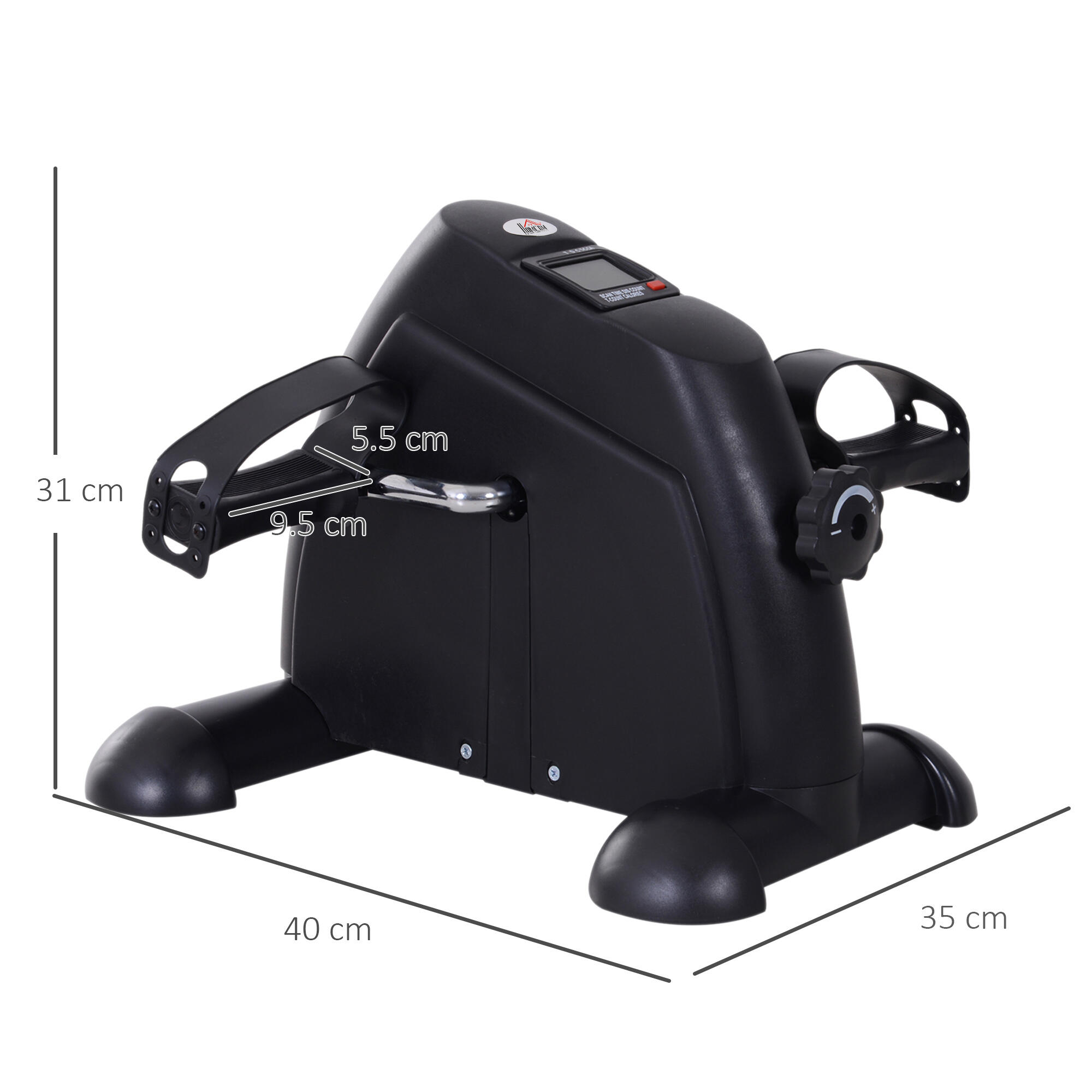 HOMCOM Mini Cyclette Portatile per Gambe e Braccia con LCD Nero 3/8