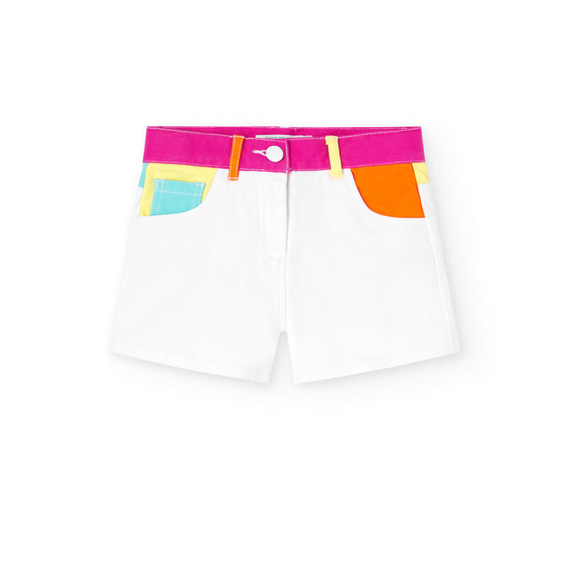 Bermudas Gimnasia Niña Boboli Blanco