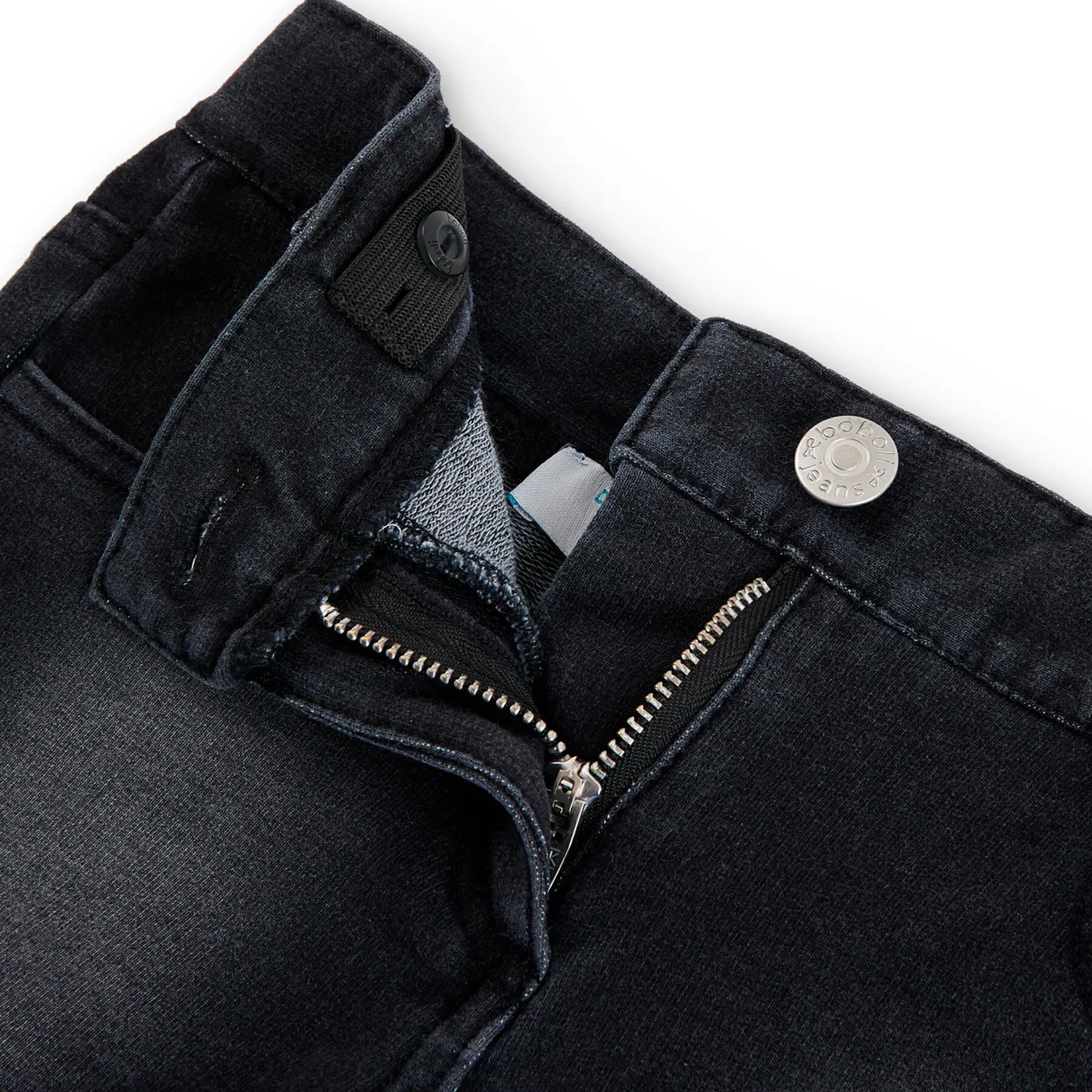 Short de felpa denim para niña negro 3/5