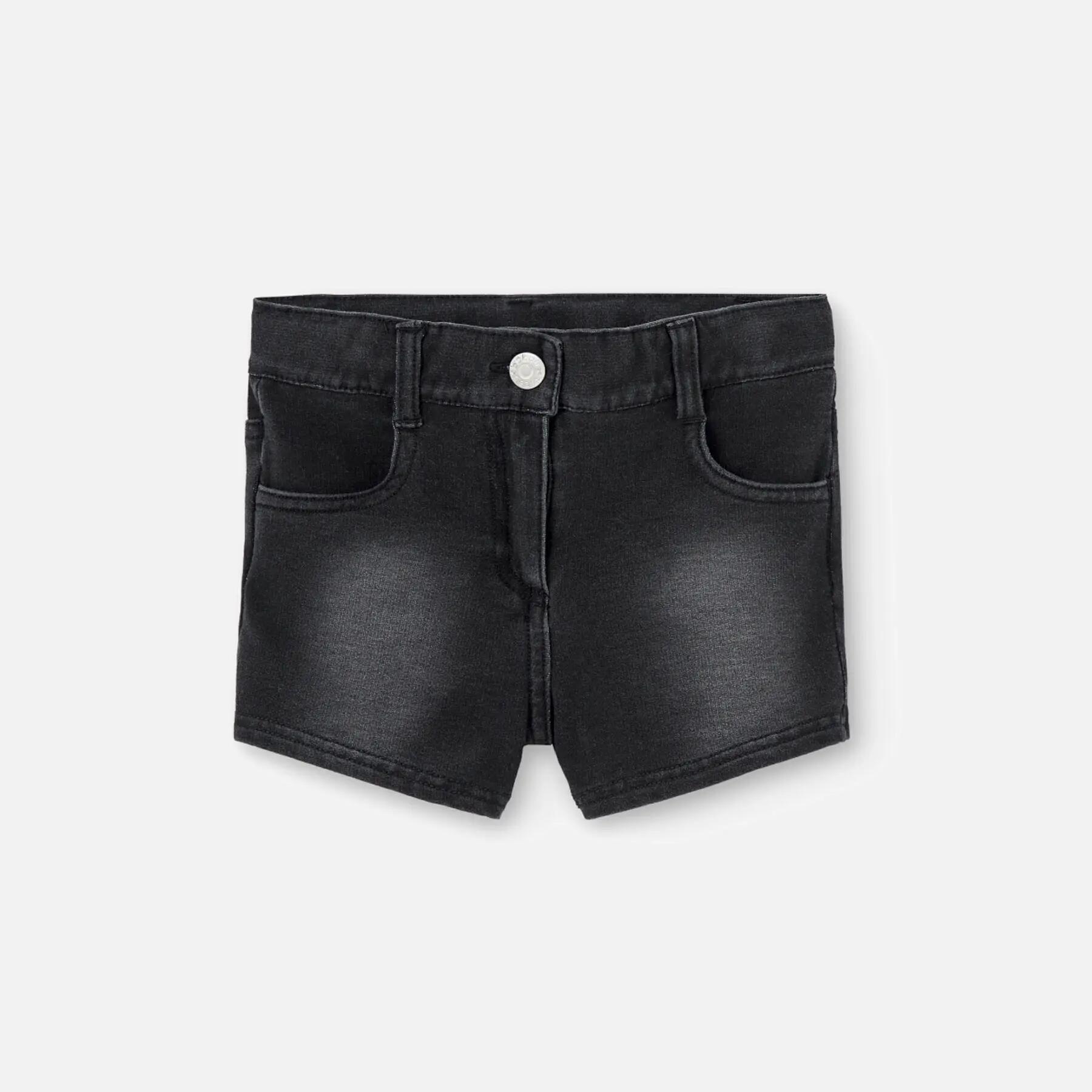 Short de felpa denim para niña negro 5/5