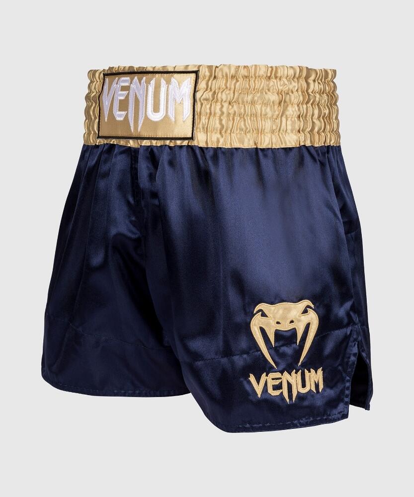 Short Muay Thai Venum Classic poliestere blu, taglio mobile 5/5
