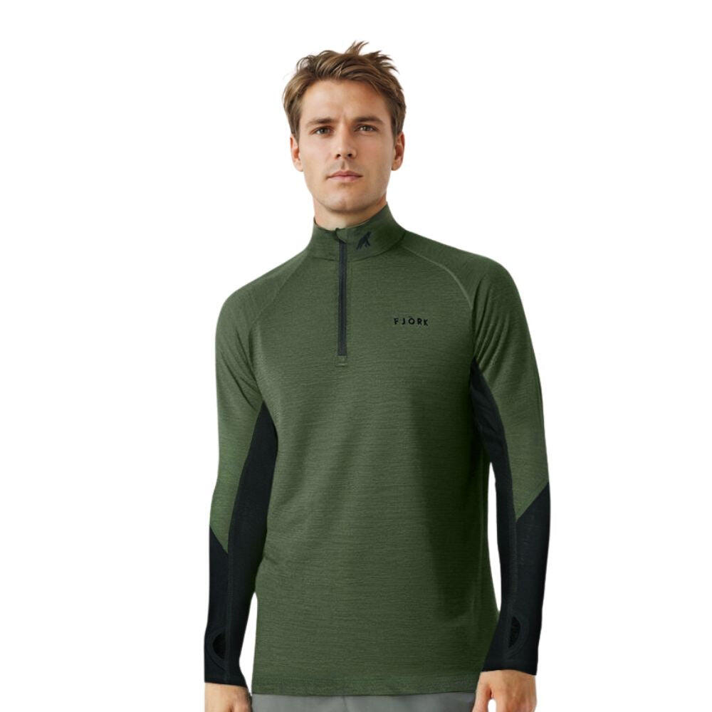 T-shirt tecnica a maniche lunghe in Merino - Eiger 210 Zip Uomo