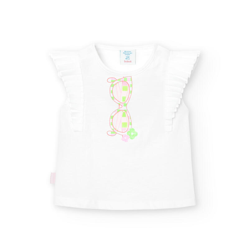 Camiseta Gimnasia Niña Boboli Blanco