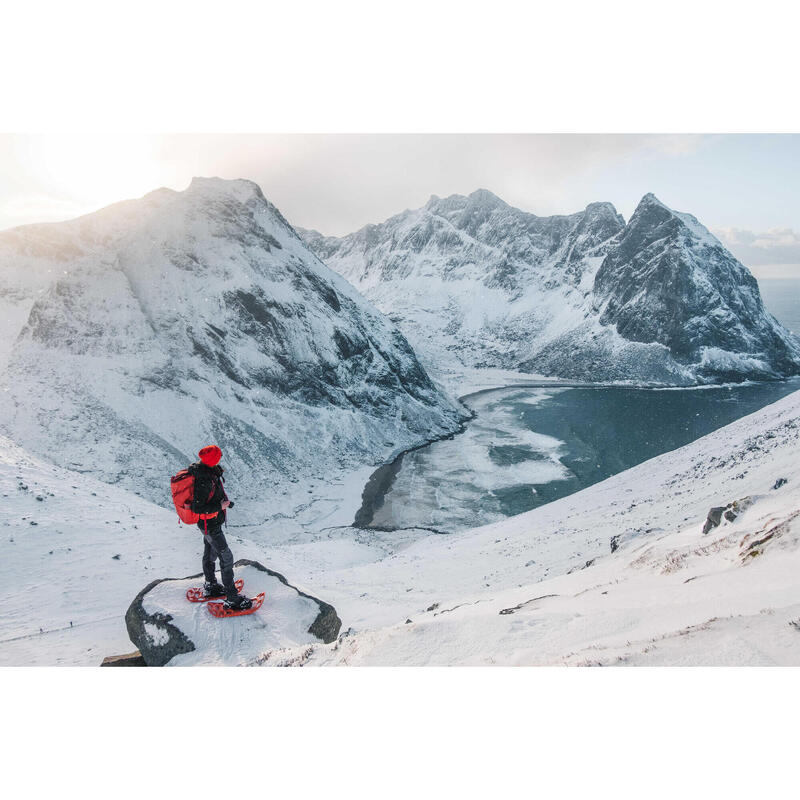 Raquettes à neige et lumières boréales aux îles Lofoten