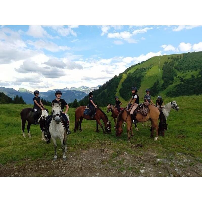 Equitation dans le Cirque de Graydon face au Mont Blanc