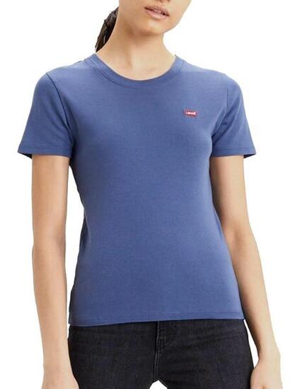 Damen T-Shirt Levis Kleines Logo Blau.