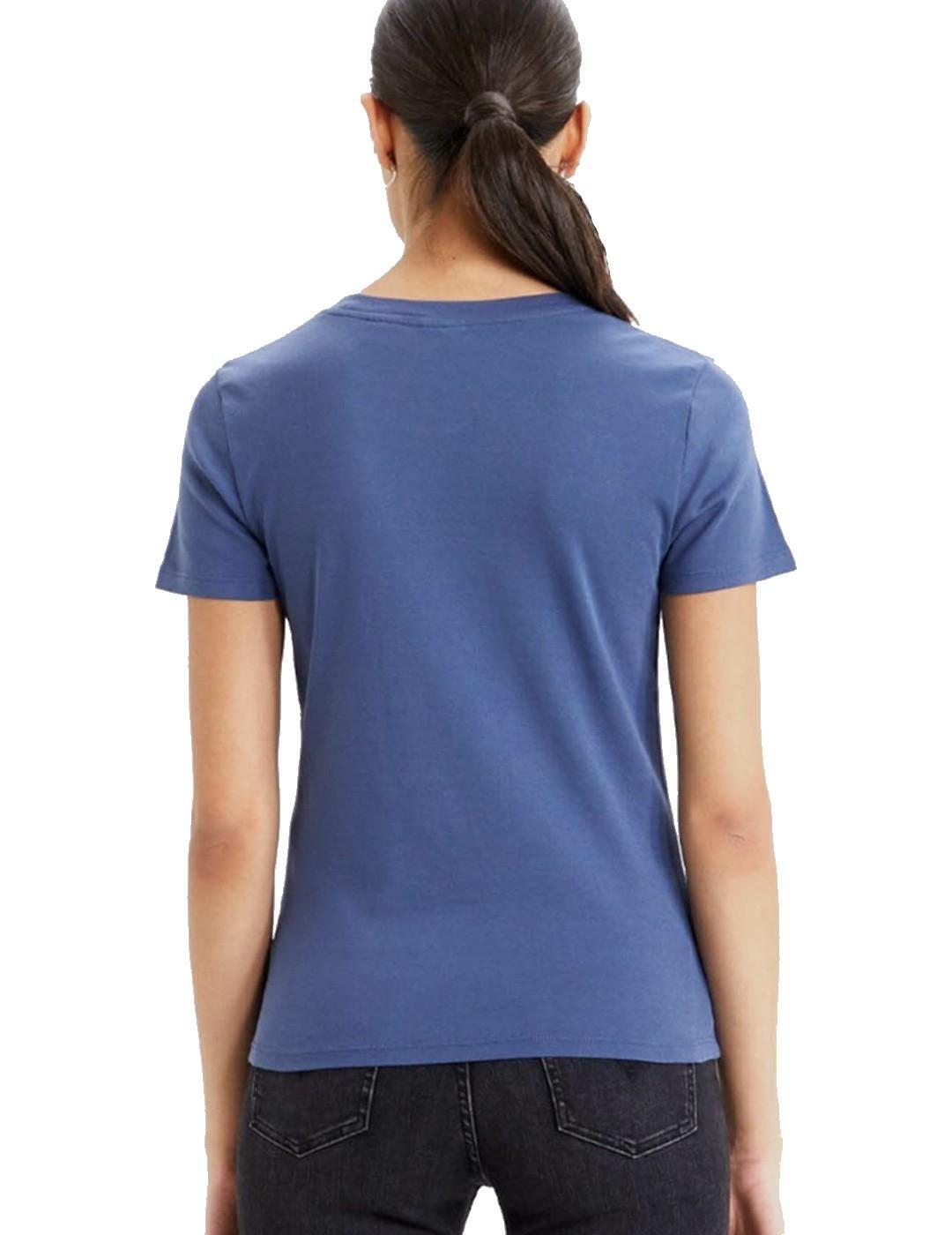 T-shirt pour femme Levis Logo petit Bleu. 2/3