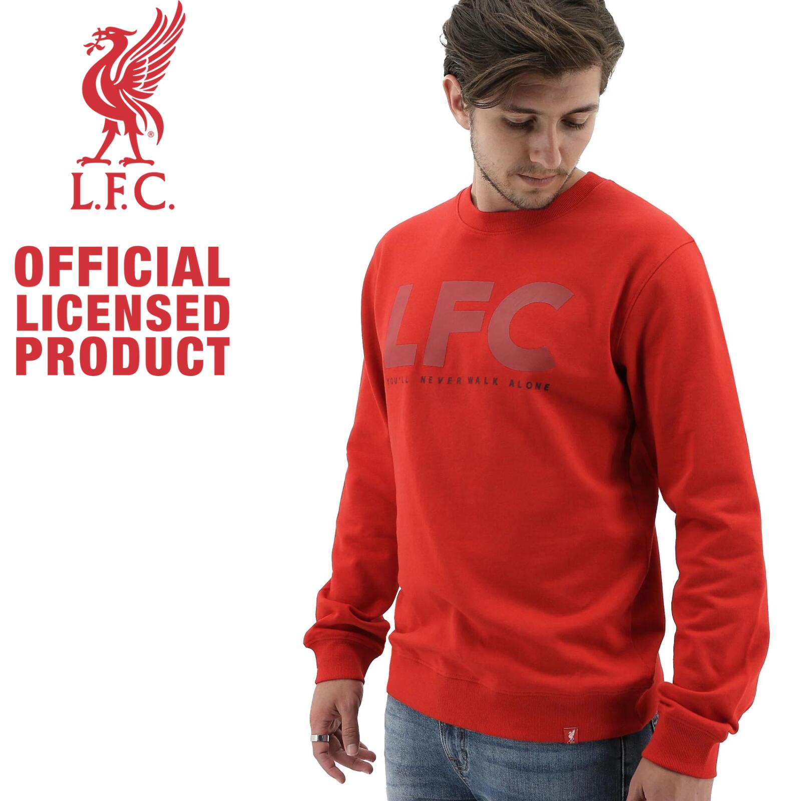 Liverpool FC Mens Crew Jumper Sweatshirt Winter Warm Soccer Football LFC