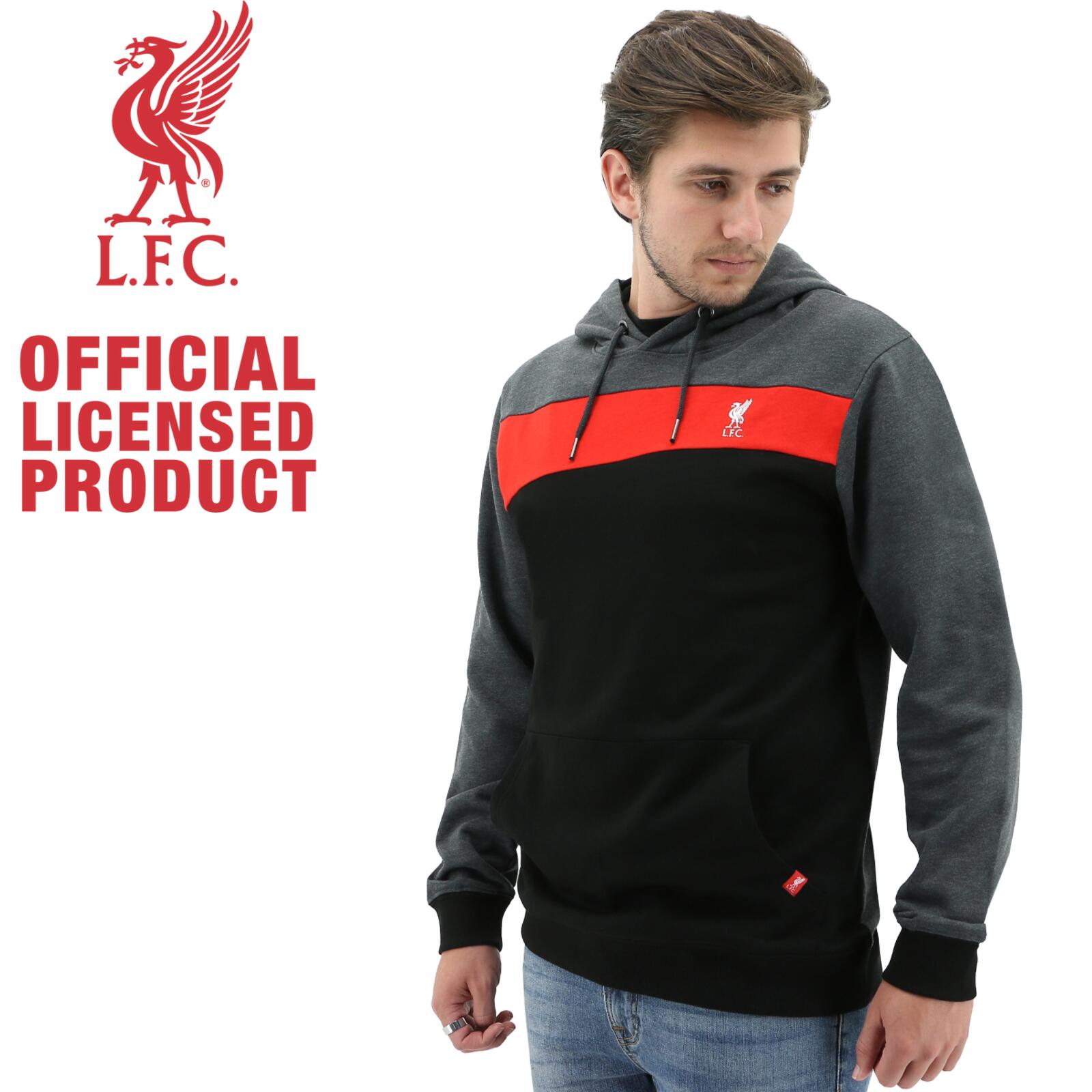 Liverpool FC Mens Hoodie Jumper Winter Warm Soccer Football LFC Black Red Grey