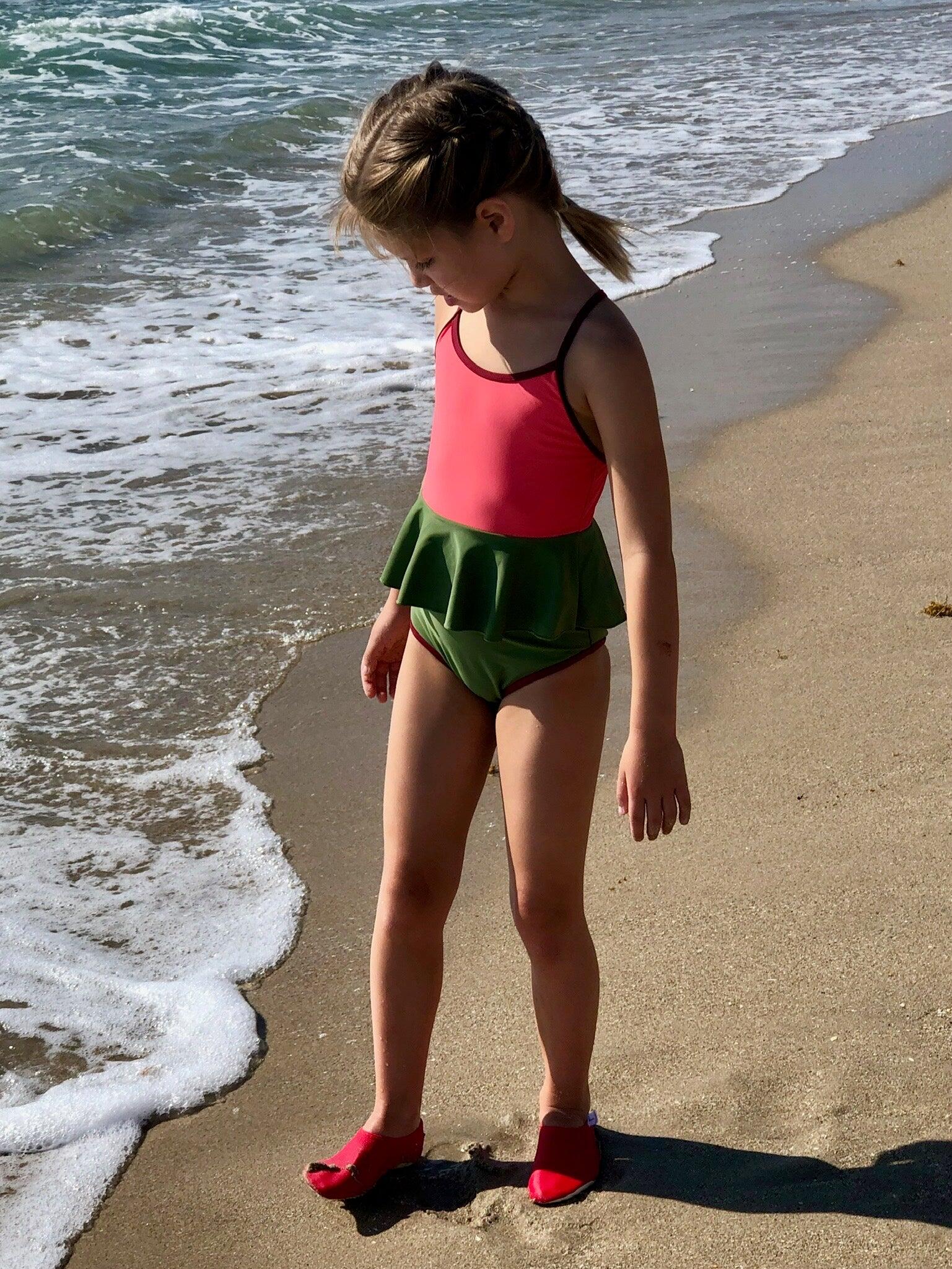 Kinder Waterschoentjes, slippers, sloffen binnen, buiten, rood valt klein uit 2/5