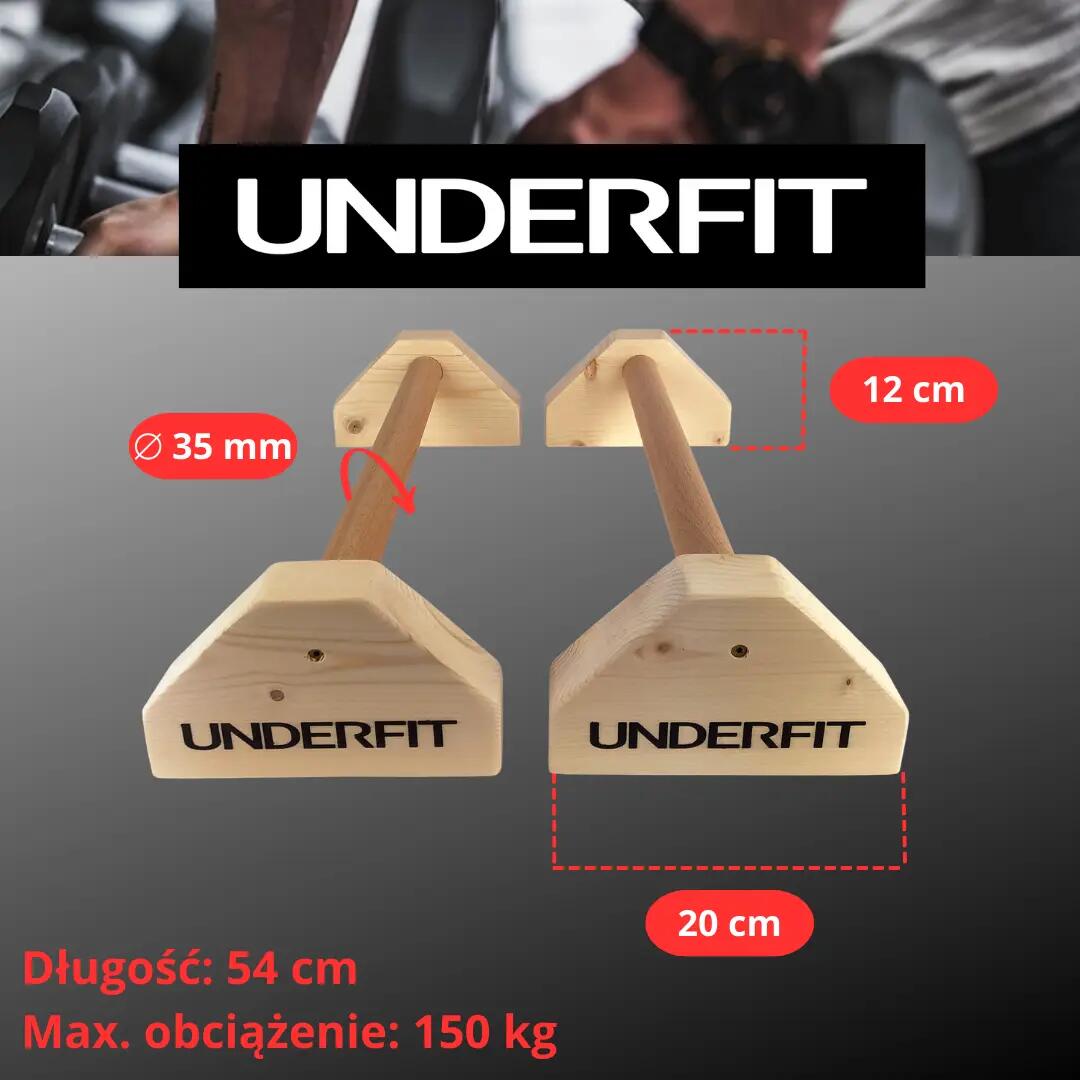 Drewniane uchwyty do pompek paraletki UNDERFIT 54 cm 6/7