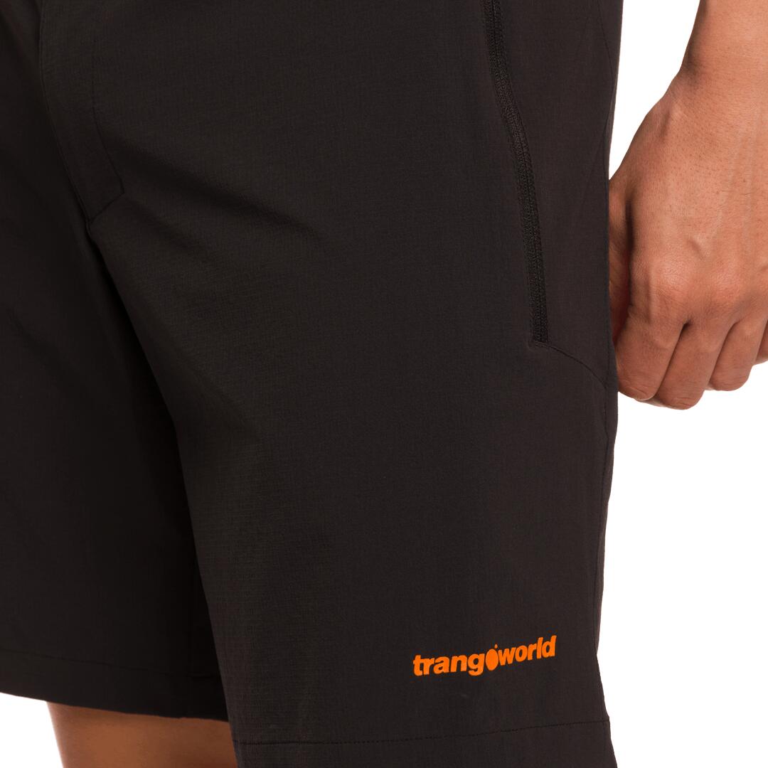 Pantalones cortos para Hombre Trangoworld Hornavan Negro/Negro/Naranja 7/7