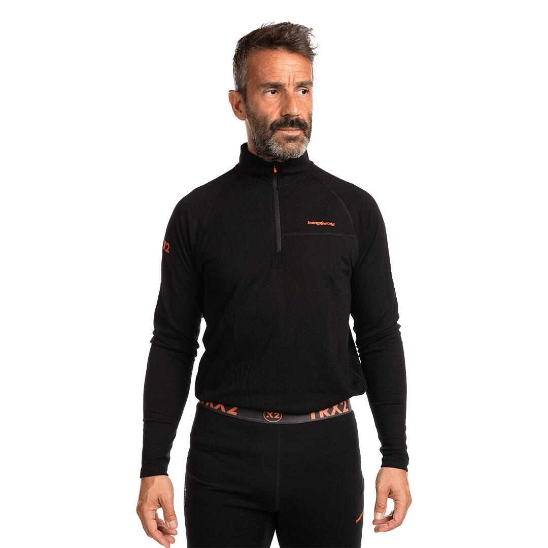 Camiseta térmica manga larga para Hombre Trangoworld Trx2 wool pro vd Negro 7/7