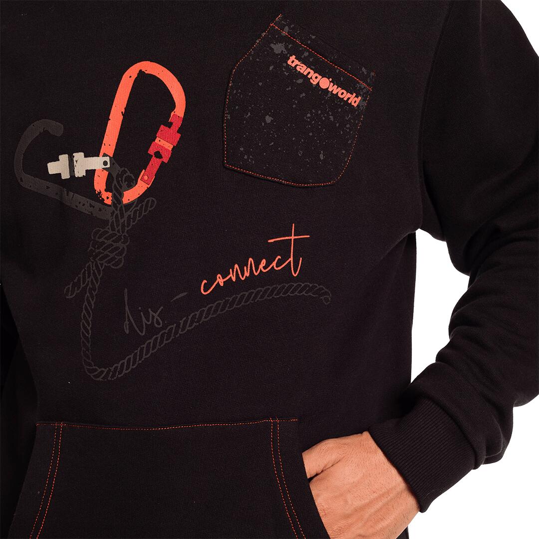 Sudadera para Hombre Trangoworld Disconnect Negro/Naranja 5/6