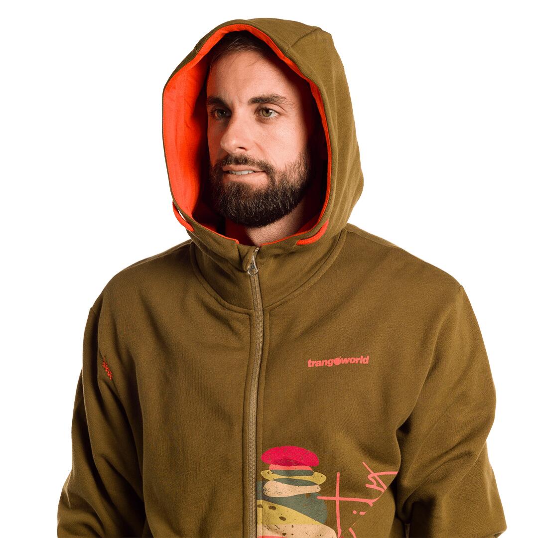 Sudadera para Hombre Trangoworld Disconnect Marrón/Naranja 5/6