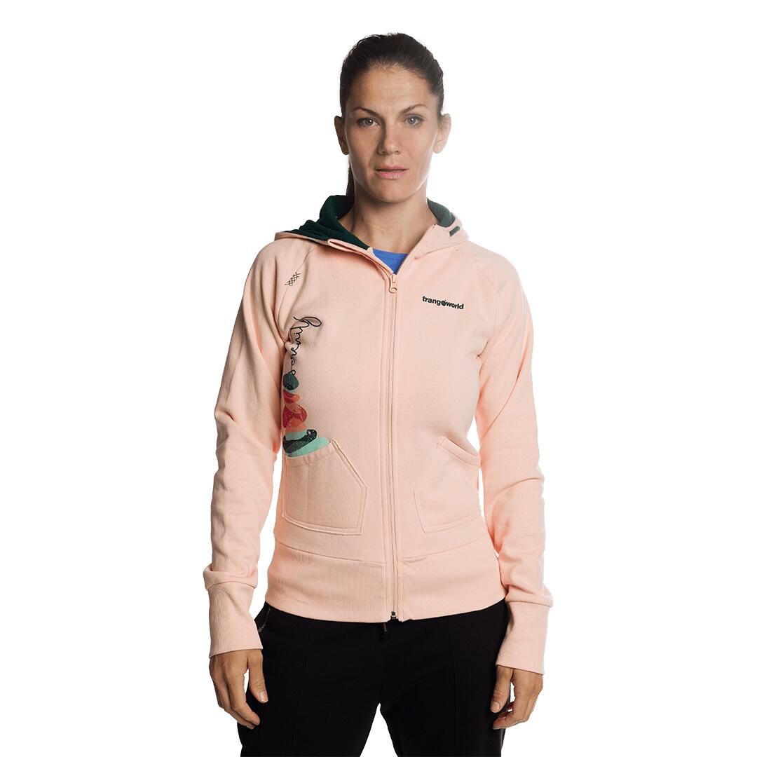 Sudadera con cremallera para Mujer Trangoworld Serenity Naranja/Verde 3/6