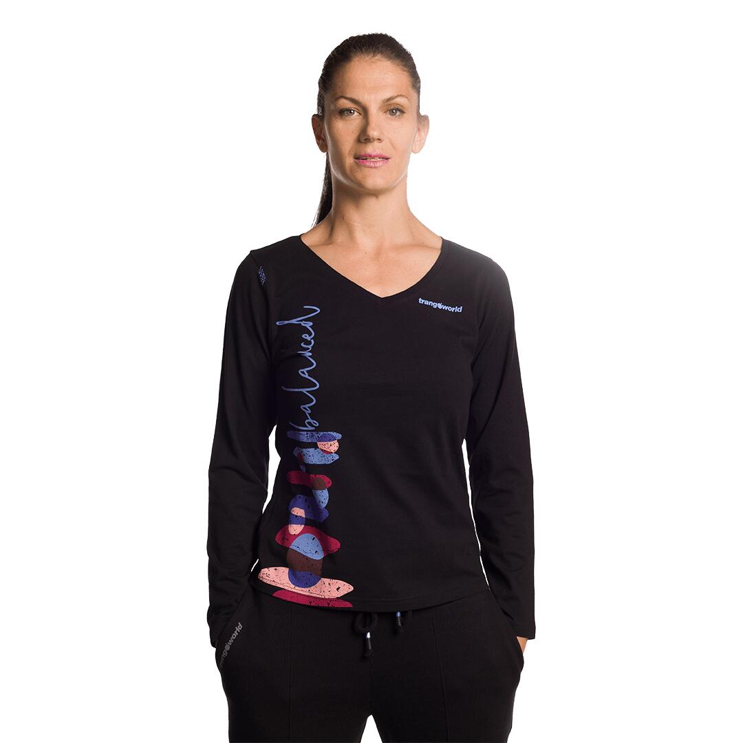 TRANGOWORLD Camiseta manga larga para Mujer Trangoworld Ruesta Negro