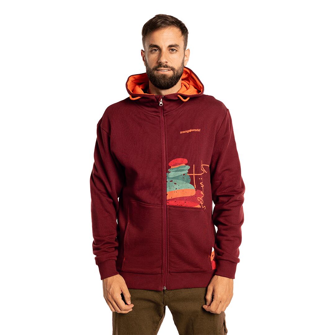 Sudadera con cremallera para Hombre Trangoworld Vadiello Rojo/Naranja 3/6