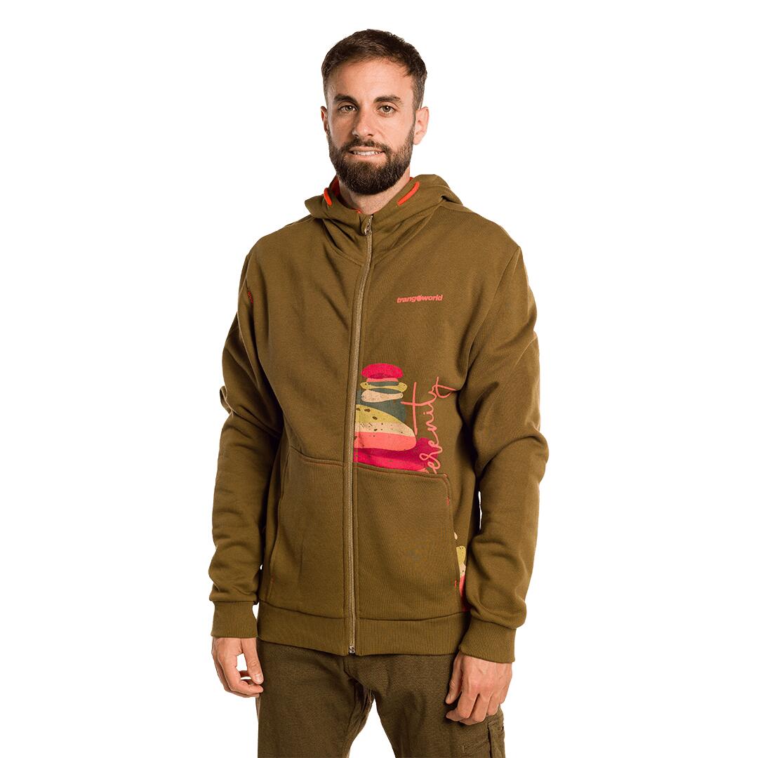 Sudadera con cremallera para Hombre Trangoworld Vadiello Marrón/Naranja 3/6