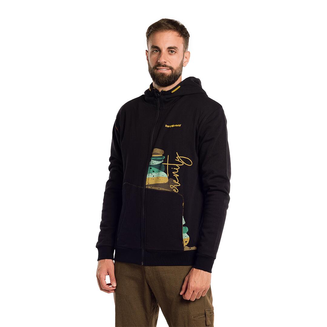 Sudadera con cremallera para Hombre Trangoworld Vadiello Negro/Marrón 3/7