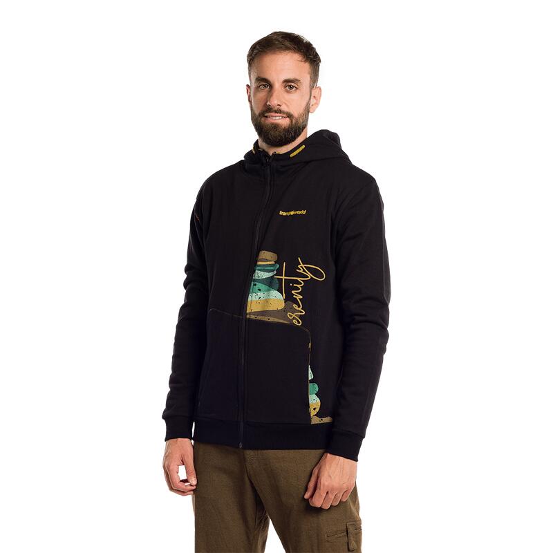 Sudadera con cremallera para Hombre Trangoworld Vadiello Negro/Marrón