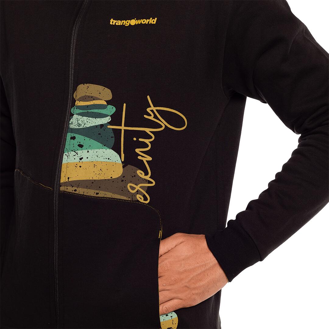 Sudadera con cremallera para Hombre Trangoworld Vadiello Negro/Marrón 5/7