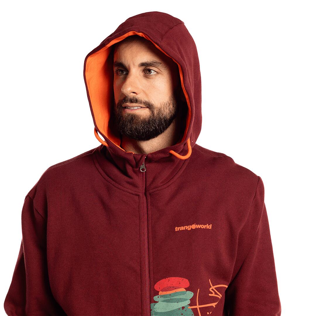 Sudadera con cremallera para Hombre Trangoworld Vadiello Rojo/Naranja 6/6