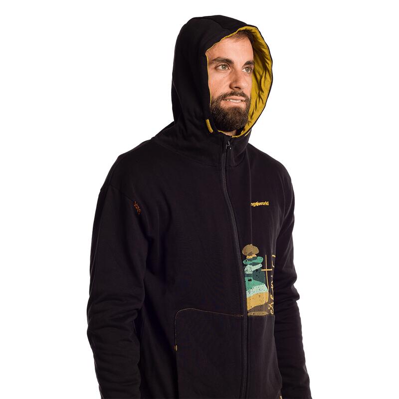 Sudadera con cremallera para Hombre Trangoworld Vadiello Negro/Marrón