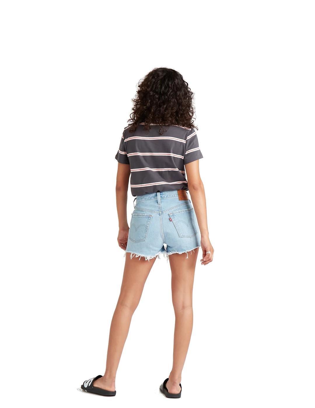 Kurze Hose für Frauen Levis 501 Blau. 3/4