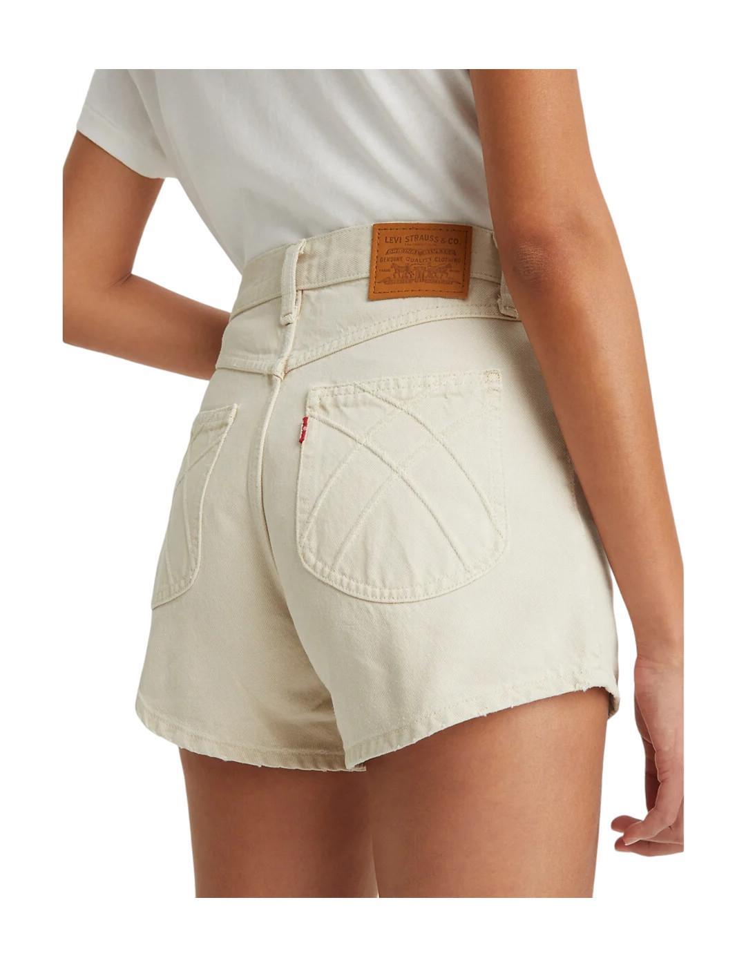 Kurze Hose für Damen Levis 80's Mom Beige. 4/5